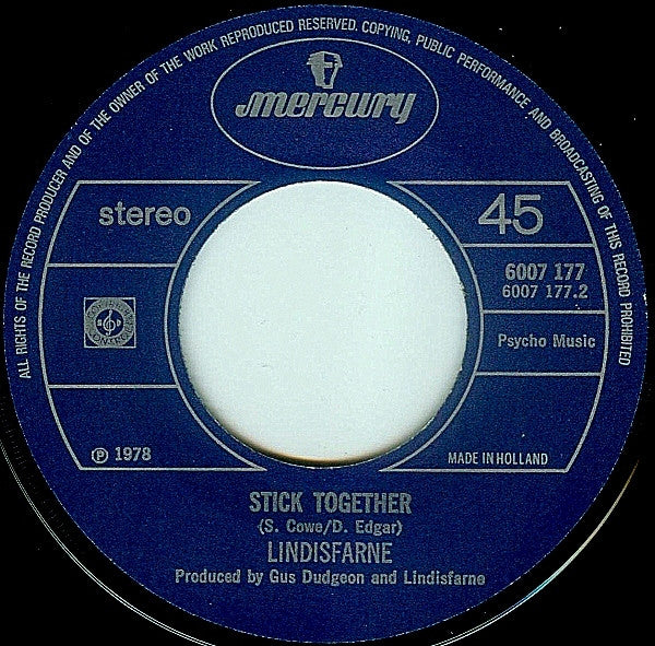 Lindisfarne : Run For Home (7",45 RPM,Single,Stereo)