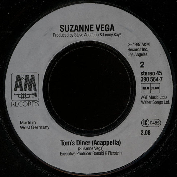 DNA Featuring Suzanne Vega : Tom's Diner (7",45 RPM,Single)