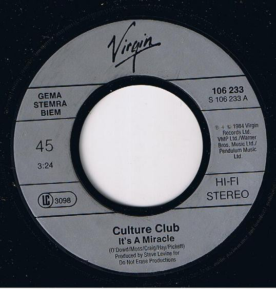 Culture Club : It's A Miracle (7",Single,45 RPM)
