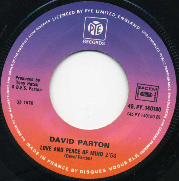 David Parton : Isn't She Lovely (7",45 RPM,Single)