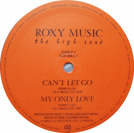 Roxy Music : The High Road (LP,Mini-Album)