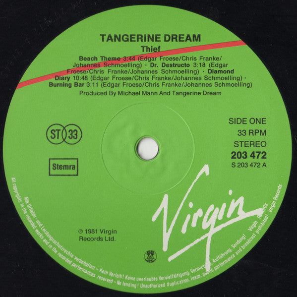 Tangerine Dream : Thief (LP,Album,Reissue,Stereo)