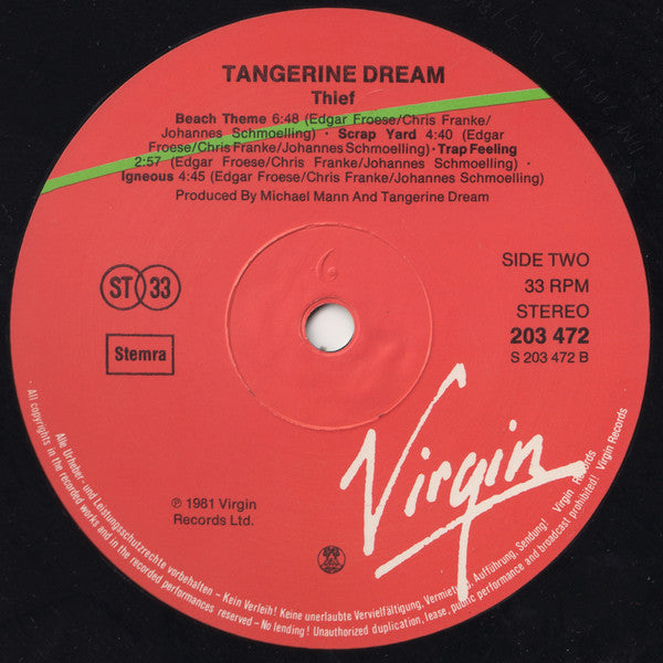 Tangerine Dream : Thief (LP,Album,Reissue,Stereo)