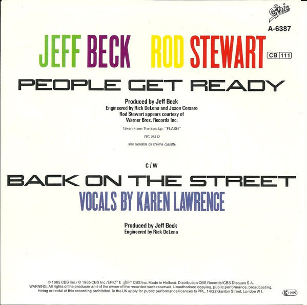 Jeff Beck And Rod Stewart : People Get Ready (7",45 RPM,Single,Stereo)