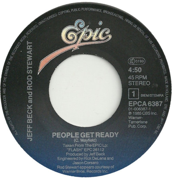 Jeff Beck And Rod Stewart : People Get Ready (7",45 RPM,Single,Stereo)