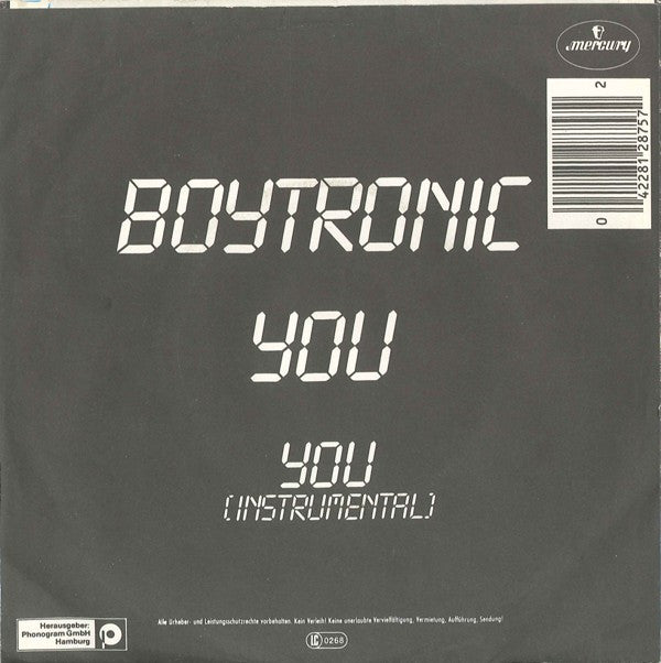 Boytronic : You (7",45 RPM,Single,Stereo)