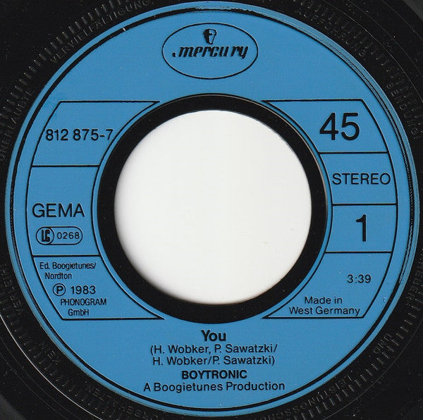 Boytronic : You (7",45 RPM,Single,Stereo)