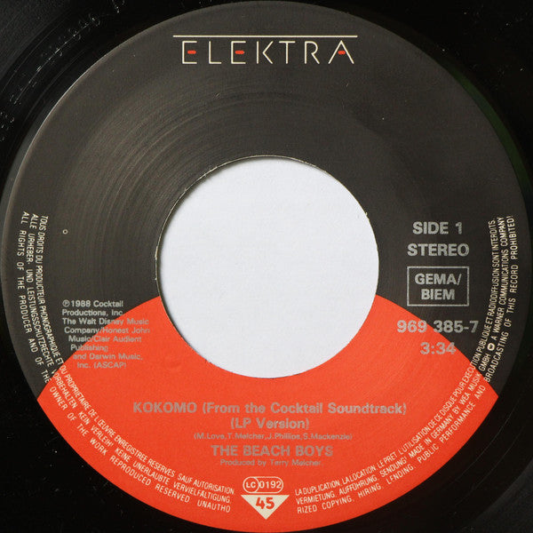 Beach Boys, The : Kokomo (7",45 RPM,Single,Stereo)