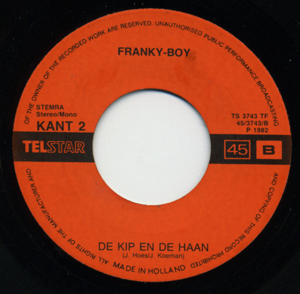 Franky Boy (2) : Oh, Mia Bella, Bella Margarita (Iek Ben Een Italiano) (7",45 RPM,Single)