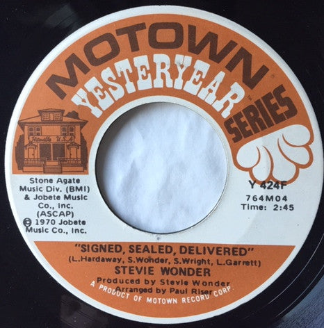 Stevie Wonder : Signed, Sealed, Delivered / Heaven Help Us All (7",45 RPM,Single)