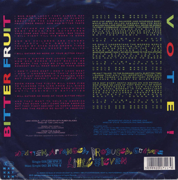 Little Steven : Bitter Fruit (7",Single,45 RPM)