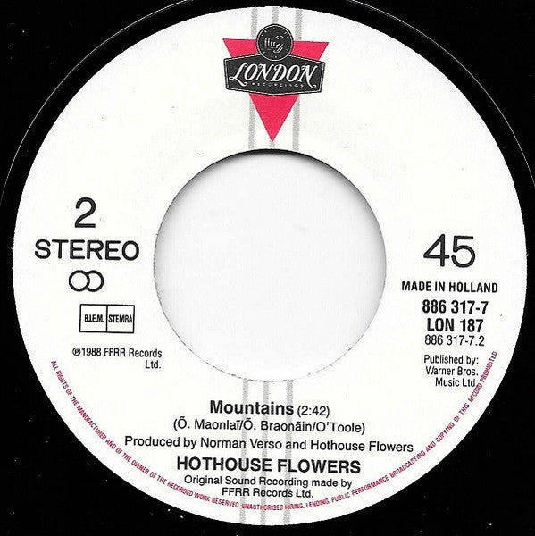 Hothouse Flowers : I'm Sorry (7",45 RPM,Single)