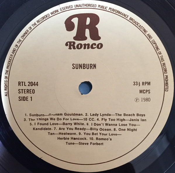 Various : Sunburn - 22 'Blazing' Disco Hits Including The Original Soundtrack (LP,Compilation)