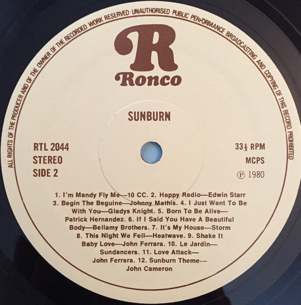 Various : Sunburn - 22 'Blazing' Disco Hits Including The Original Soundtrack (LP,Compilation)