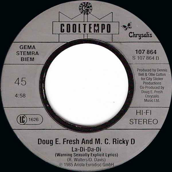 Doug E. Fresh And The Get Fresh Crew : The Show & La Di Da Di (7",45 RPM,Single,Stereo)