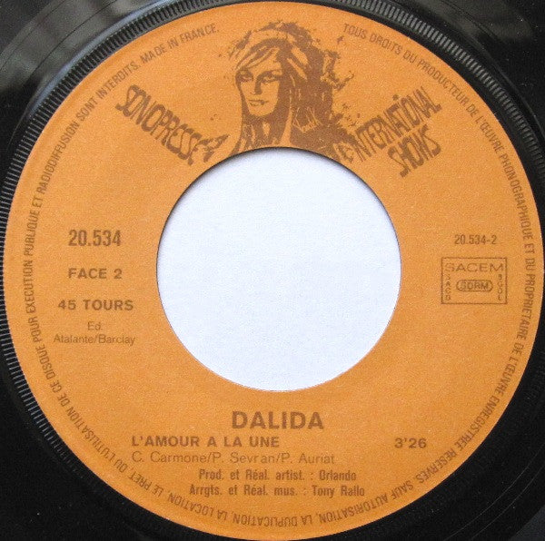 Dalida : J'Attendrai (7",45 RPM,Single,Stereo)