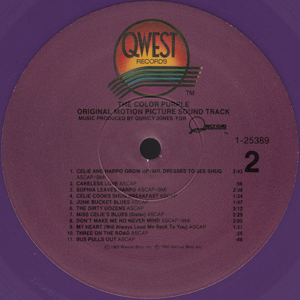Quincy Jones : The Color Purple (Original Motion Picture Sound Track) (LP,Album)