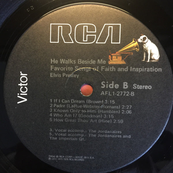 Elvis Presley : He Walks Beside Me, Favorite Songs Of Faith And Inspiration (LP,Compilation,Reissue,Stereo)