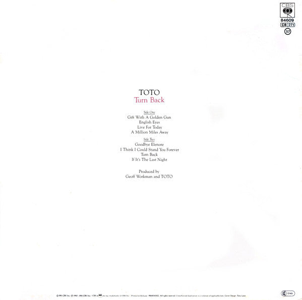 Toto : Turn Back (LP,Album)