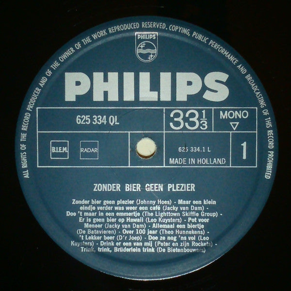 Various : Zonder Bier Geen Plezier (LP, Comp)