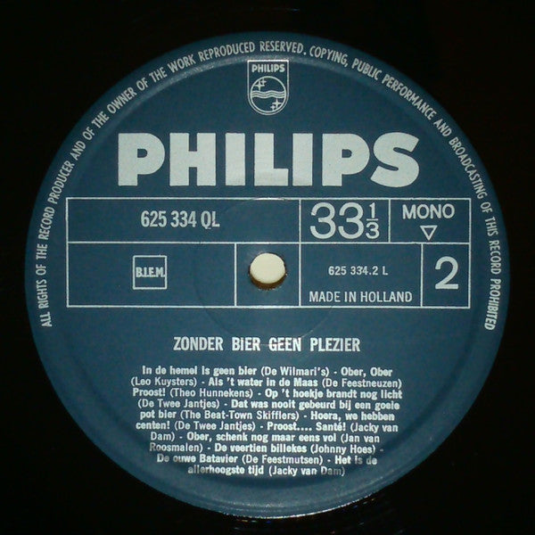 Various : Zonder Bier Geen Plezier (LP, Comp)