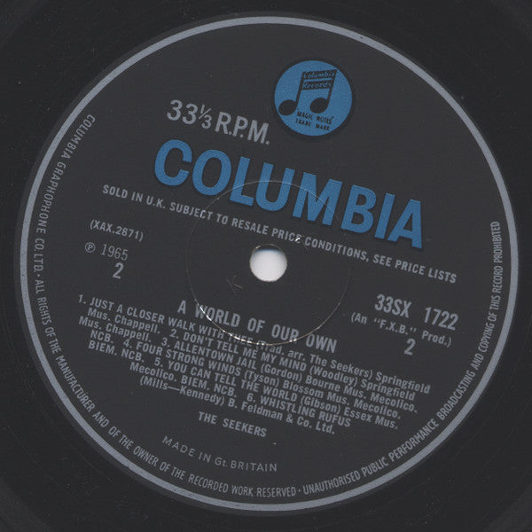 Seekers, The : A World Of Our Own (LP,Album,Mono)