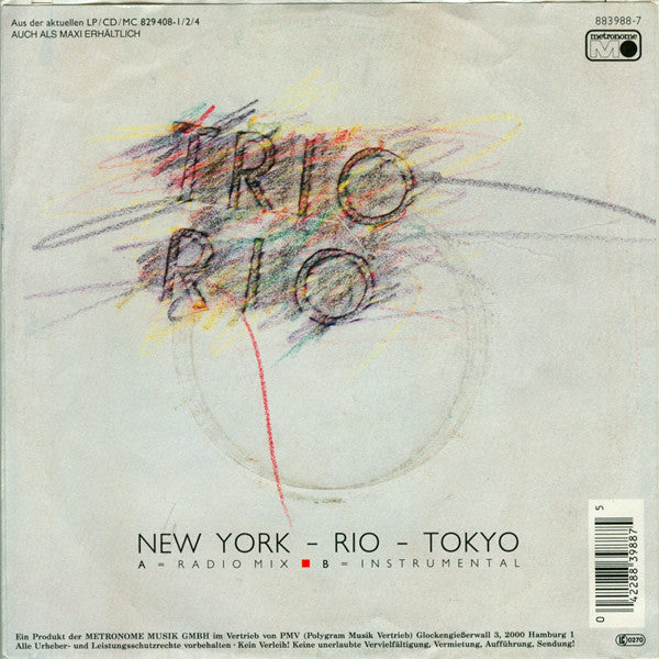 Trio Rio : New York - Rio - Tokyo (7",45 RPM,Single,Stereo)