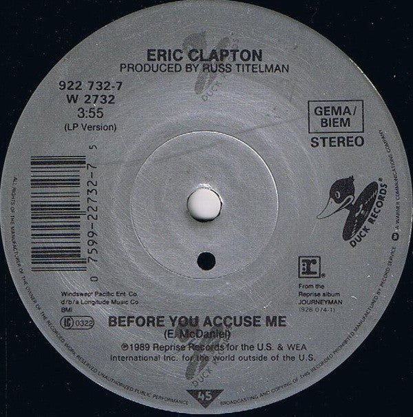 Eric Clapton : Pretending (7",45 RPM,Single,Stereo)