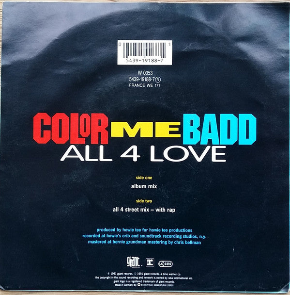 Color Me Badd : All 4 Love (7",45 RPM,Single)