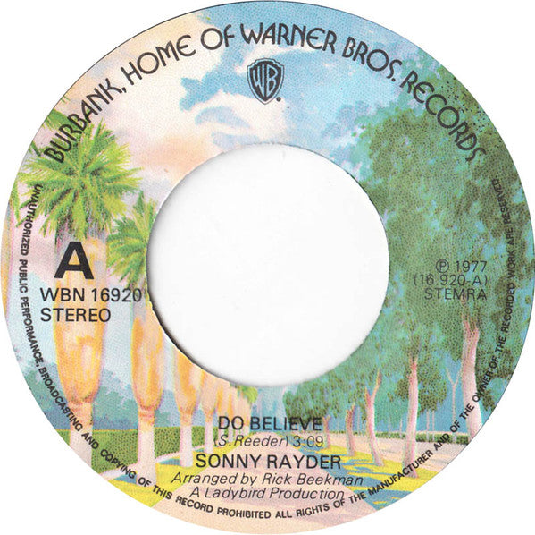 Sonny Reeder : Do Believe (7",Single,Stereo)