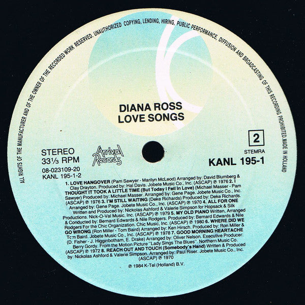 Diana Ross : Love Songs (LP,Compilation)