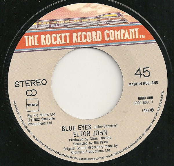 Elton John : Blue Eyes (7",45 RPM,Single)