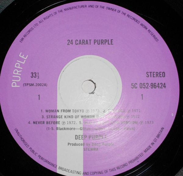 Deep Purple : 24 Carat Purple (LP,Compilation)