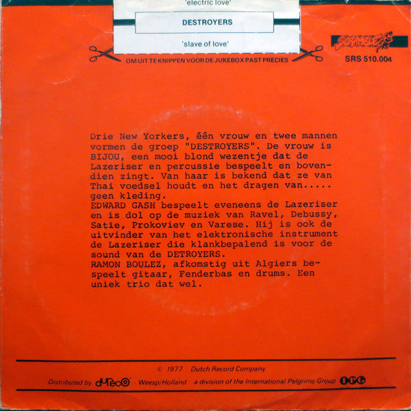 Destroyers (2) : Electric Love (7",45 RPM,Single,Stereo)