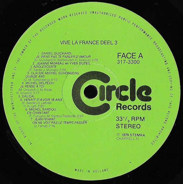 Various : Vive La France 3 - Grote Franse Successen (LP,Compilation)