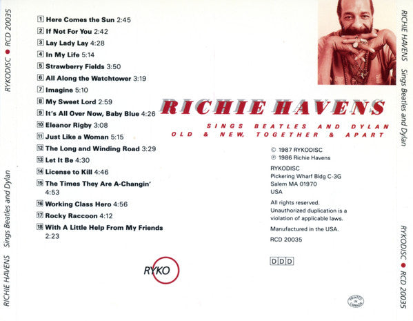 Richie Havens : Sings Beatles And Dylan (Old & New, Together & Apart) (Album)