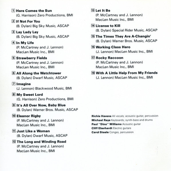 Richie Havens : Sings Beatles And Dylan (Old & New, Together & Apart) (Album)