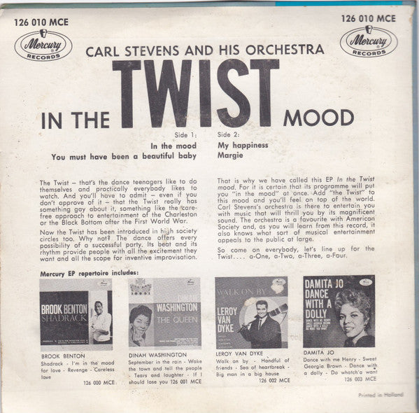 Carl Stevens & His Orchestra : In The Twist Mood (7",45 RPM,EP,Mono)