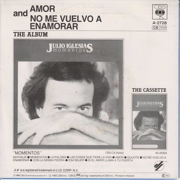 Julio Iglesias : Amor (7",45 RPM,Single,Stereo)
