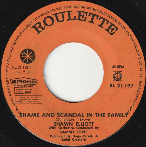 Shawn Elliott : Shame And Scandal In The Family (7",45 RPM,Single)