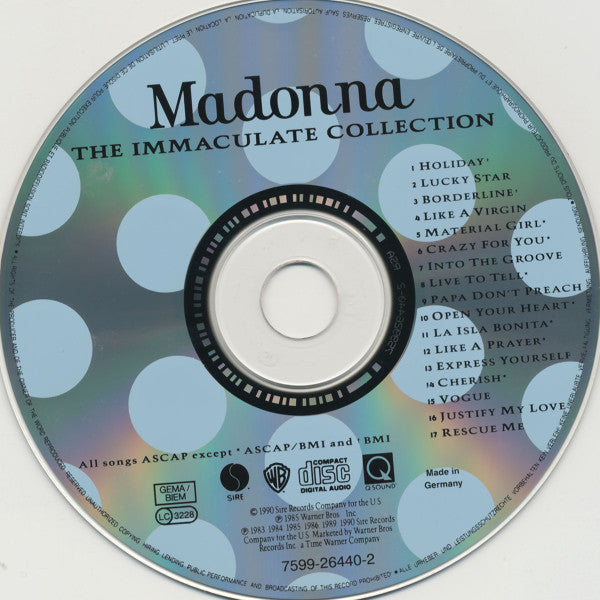 Madonna : The Immaculate Collection (Album,Compilation)