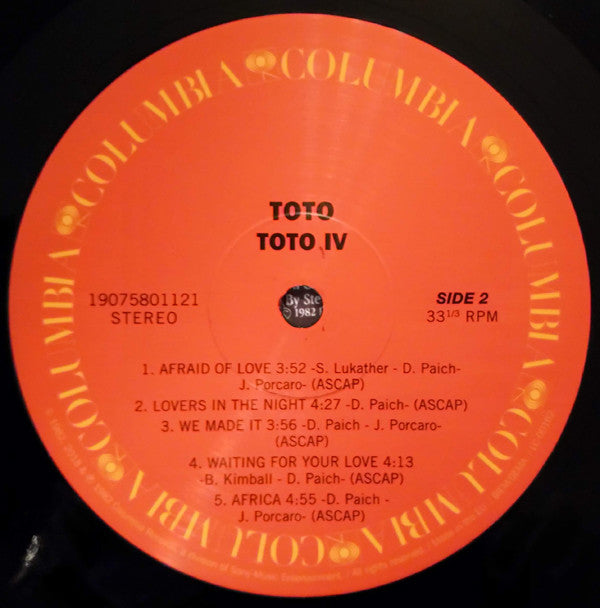 Toto : Toto IV (LP,Album,Reissue,Remastered,Stereo)