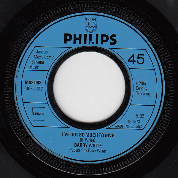 Barry White : Bring Back My Yesterday (7",45 RPM,Single)