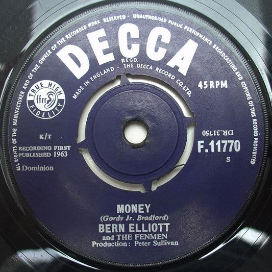 Bern Elliott And Fenmen, The : Money (7",45 RPM,Single)