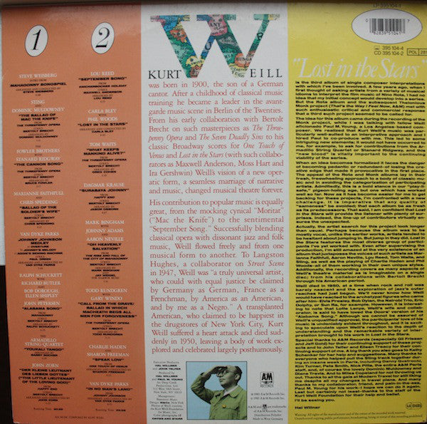Various : Lost In The Stars - The Music Of Kurt Weill (LP,Album,Stereo)