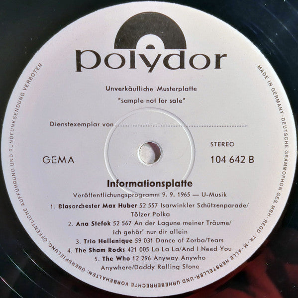 Various : Informationsplatte - Veröffentlichungsprogramm 9. 9. 1965 (LP,Compilation,Promo)