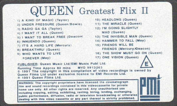 Queen : Greatest Flix II (Compilation,PAL,SECAM)