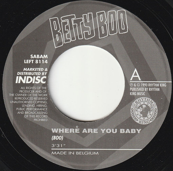 Betty Boo : Where Are You Baby? (7",45 RPM,Single)