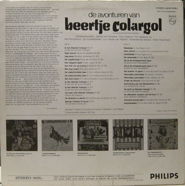 Beertje Colargol : De Avonturen Van Beertje Colargol (LP,Album)
