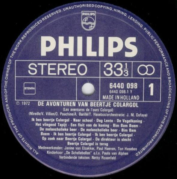Beertje Colargol : De Avonturen Van Beertje Colargol (LP,Album)